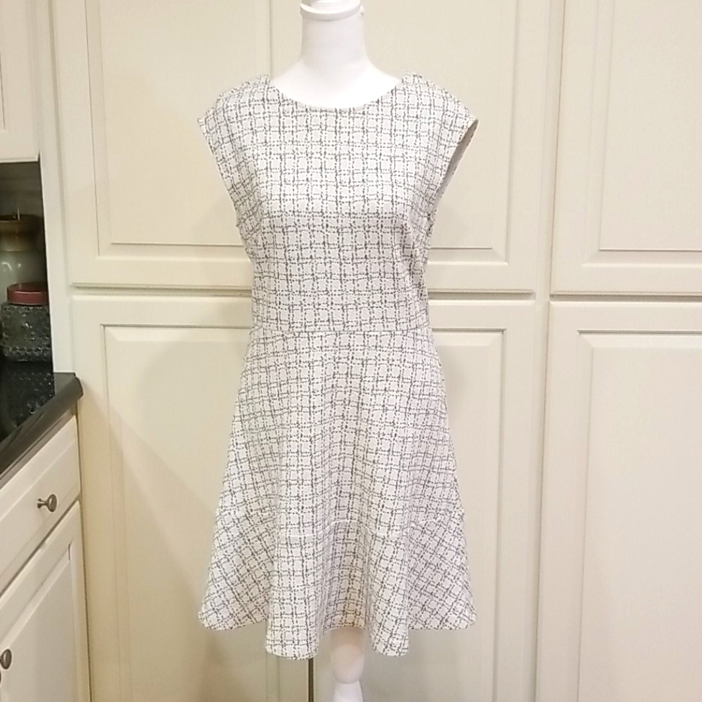 LOFT White Tweed-Pattern Mini Dress